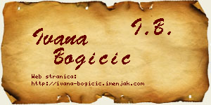 Ivana Bogičić vizit kartica
